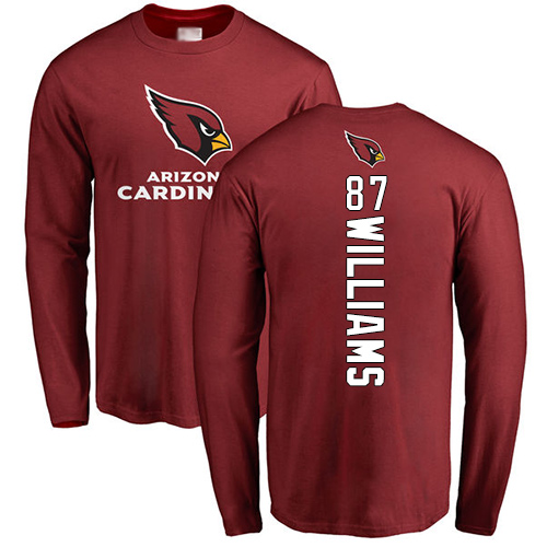 Arizona Cardinals Men Maroon Maxx Williams Backer NFL Football #87 Long Sleeve T Shirt->arizona cardinals->NFL Jersey